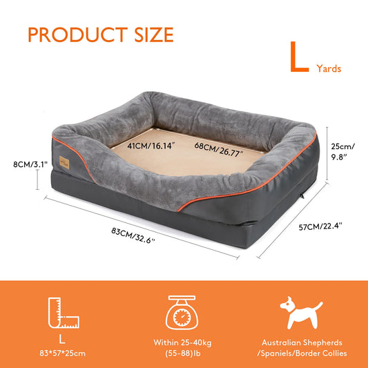 BINGOPAW Anti Allergy Warm Fleece Dog Bed With Removable Waterproof Cover